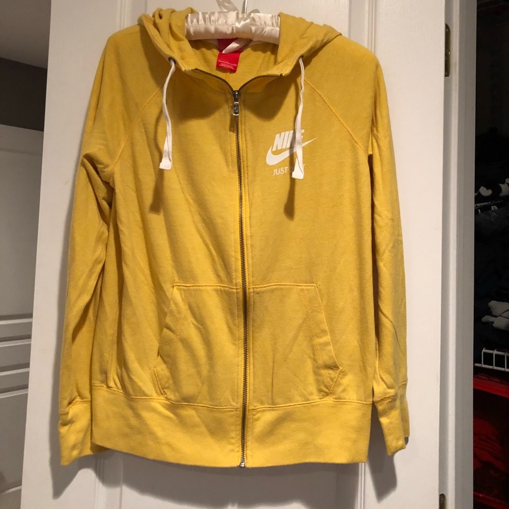 Yellow NIKE Zip Uo Hoodie